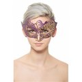 Perfectpretend Gold & Purple Plastic Masquerade Mask with Glitter Design PE2606859